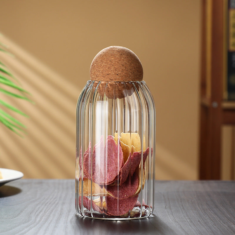 Bocal de rangement Ball, bouchon en bois, pots à thé parfumé scellés, boîte à bonbons, boîte de rangement pour grains de café
