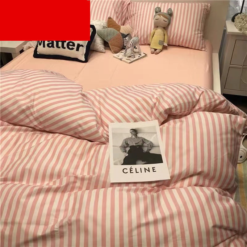 Cartoon Bear Four-piece Quilt Cover Sheet Bedding