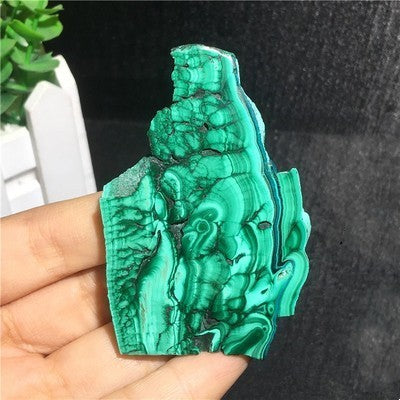 Natural Malachite Green Grinding Slice Mineral Specimen Ornamental Stone