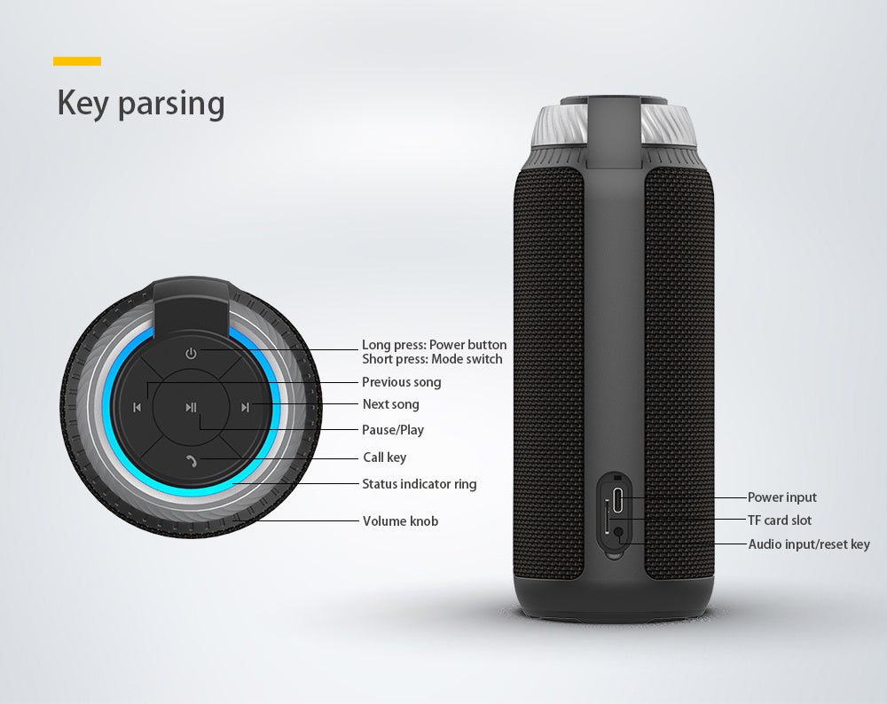 Audio Bluetooth sans fil Portable Rechargeable Travail Maison Sport Voyage Stéréo Surround