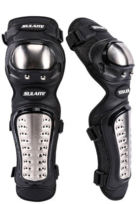 Équipement de protection genoux et coudes en acier inoxydable pour motos de tout-terrain