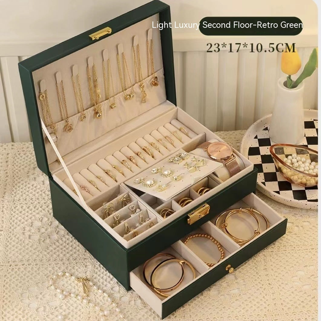 Three Layer Lockable Jewelry Storage Box