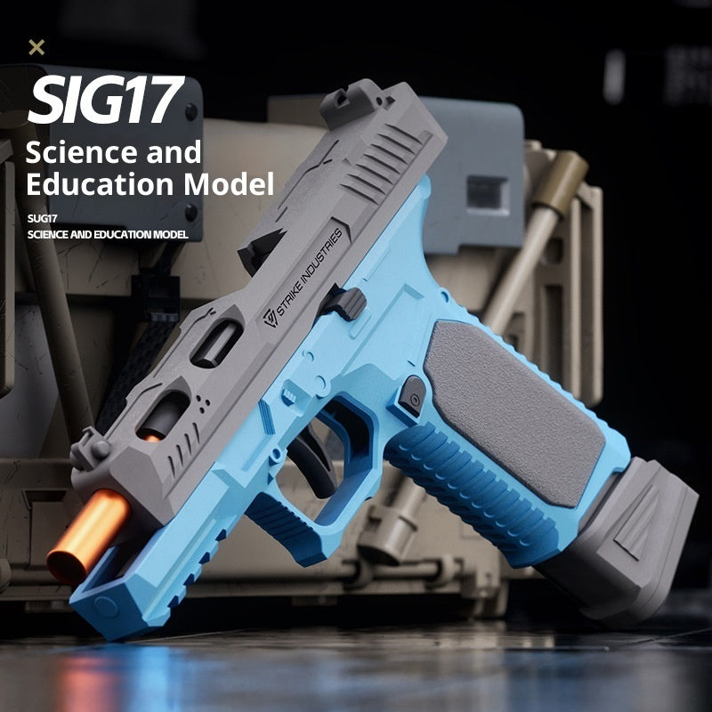 Cross-border Children's Toy Gun Soft Bullet SIG17 Glock Automatic Continuous Hair Throwing Shell Model Replica Gun Cap Gun