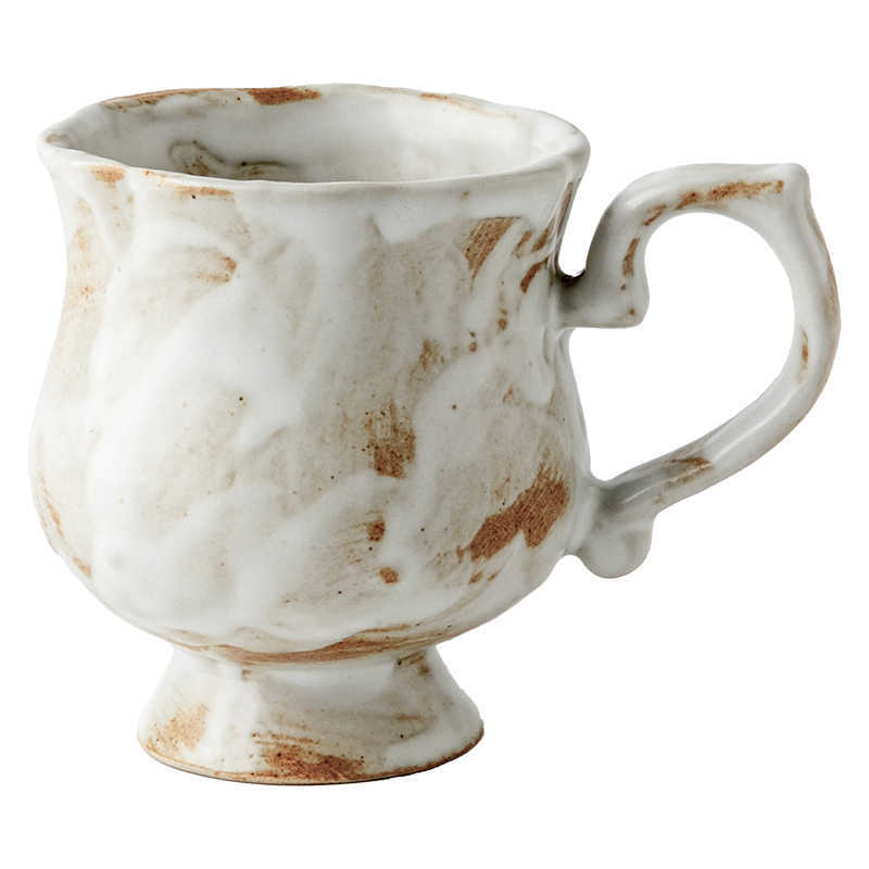 Retro Stoneware Flower Water Cup Coffee Cup