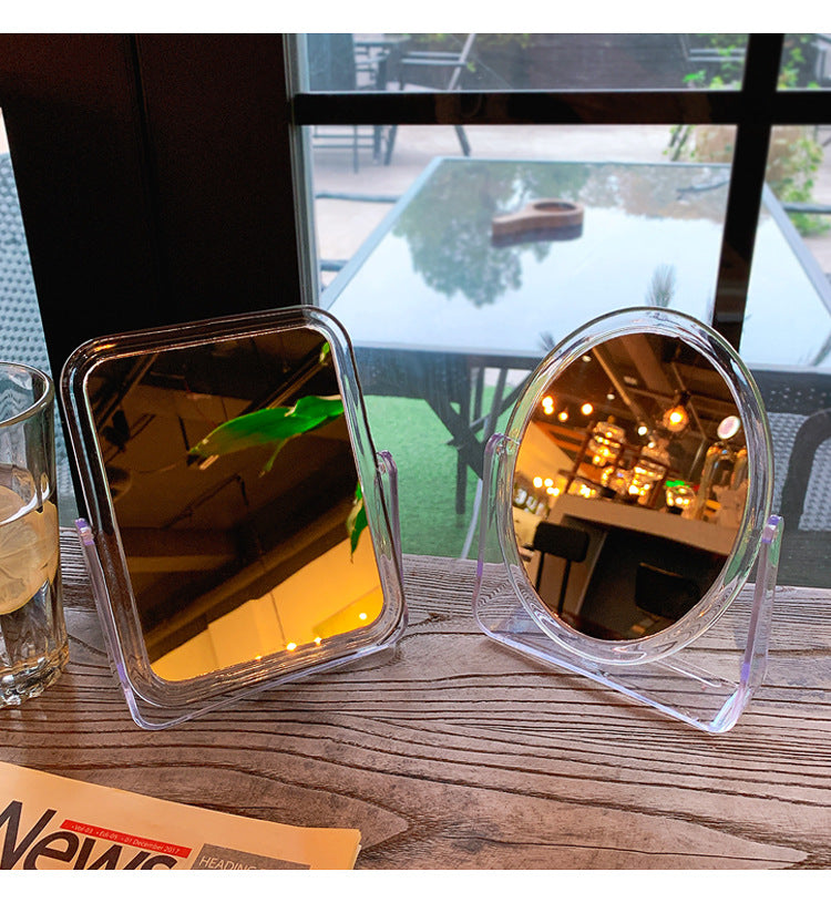 Transparent Reversible Simple Fashion Makeup Mirror