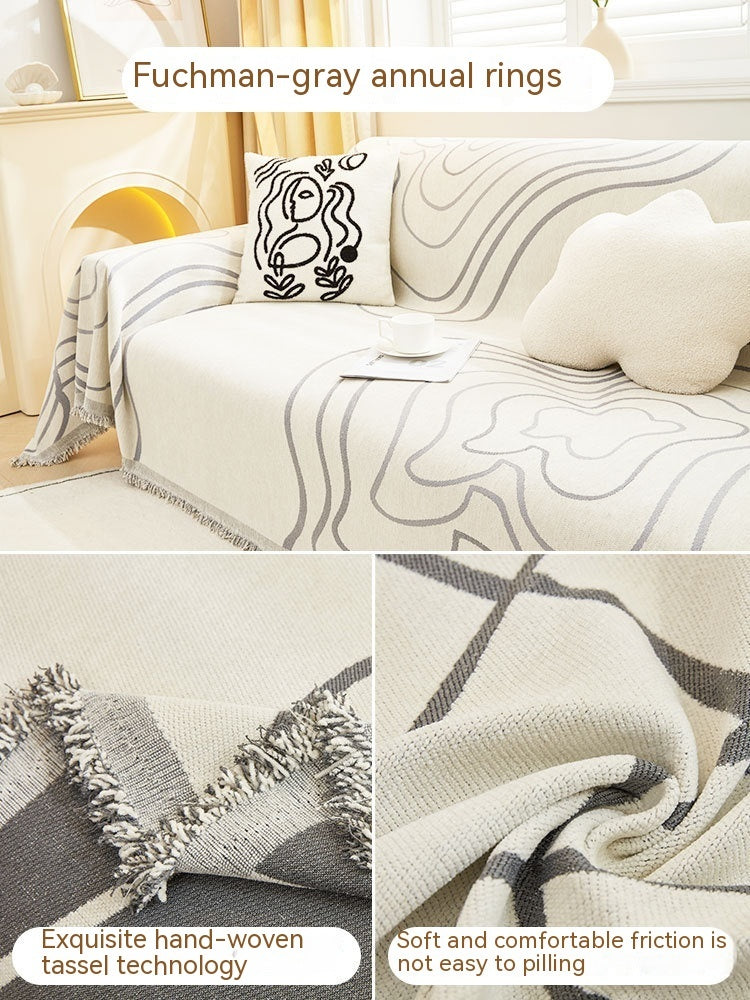 Sofa Slipcover All-inclusive Chenille Anti-scratching Anti-Gray