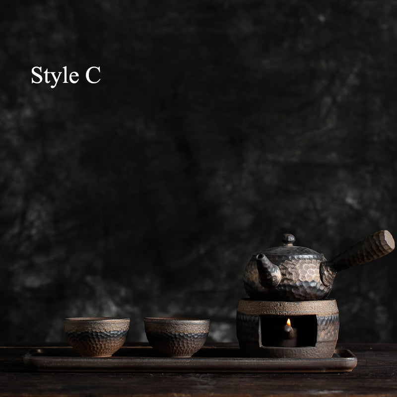 Chauffe-thé rétro fait main de style japonais, théière, service à thé Kungfu en céramique