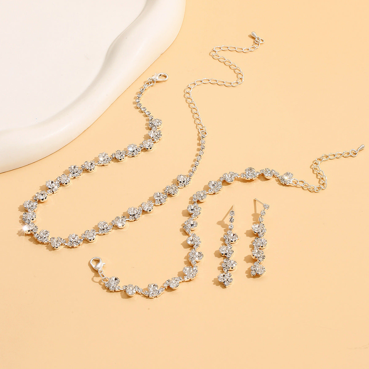 Women's Earrings Bracelet Three-piece Set
