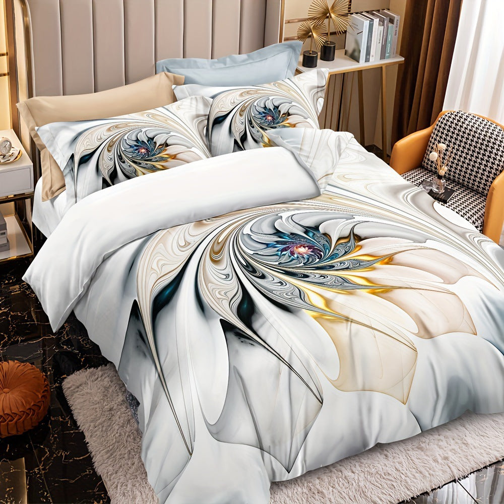 Quicksand Floral Print Bed Sheet Three-Piece Bedding Set