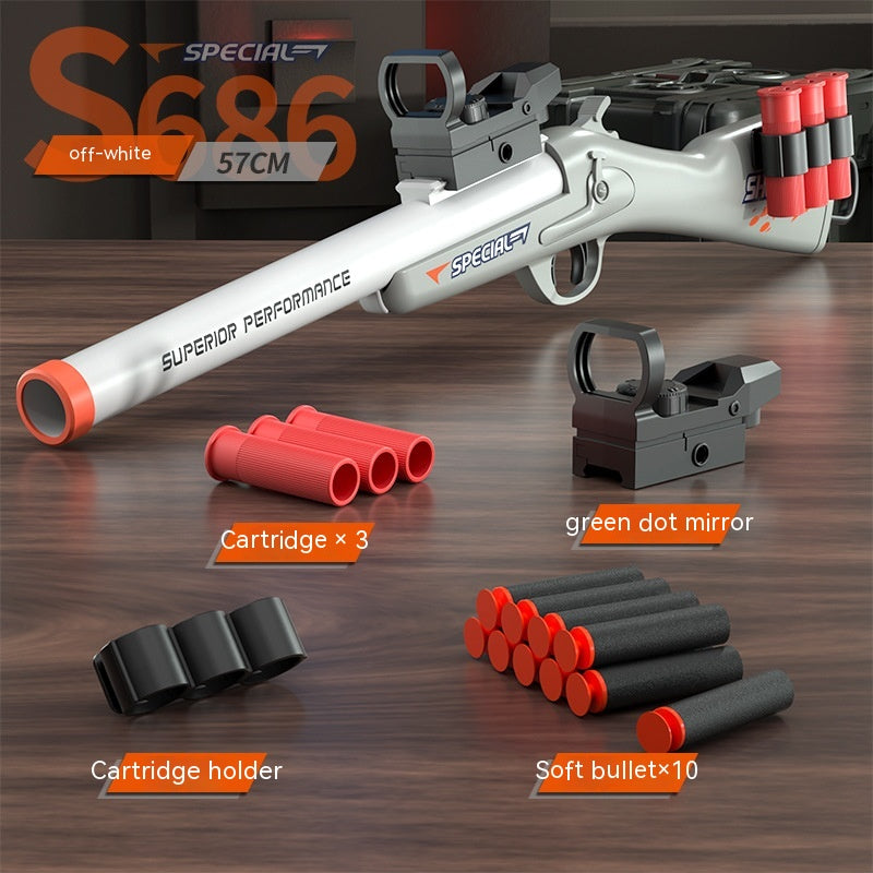 Children's S686 Spray Soft Bullet Gun Throw Shell Launch Toy