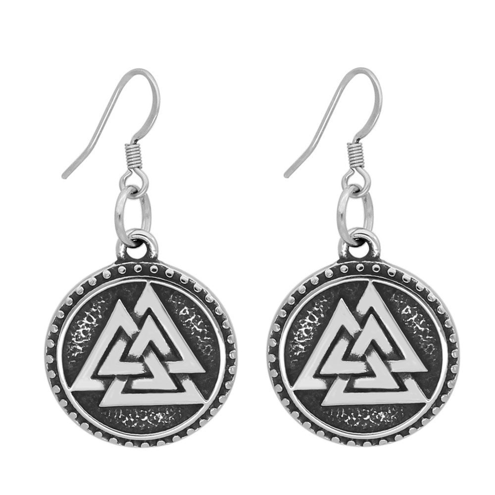 Triangle Rune Eardrops Men Women Fashion And Personalized Earrings