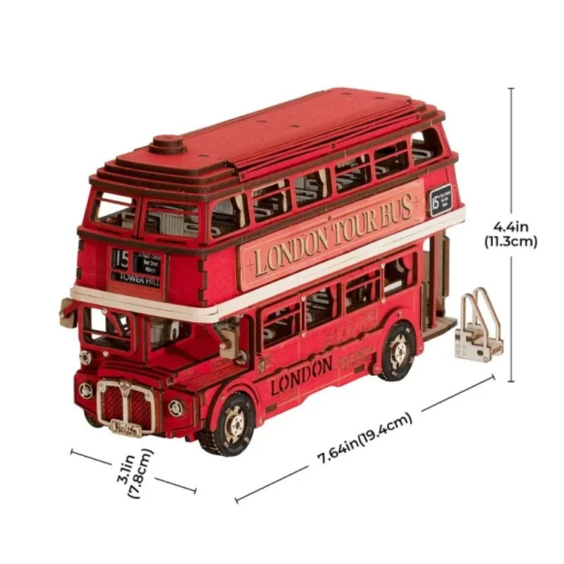 Creation Set London Bus Diy Cottage Jigsaw Model 3 Dstereo Hand-assembled Toys Gift