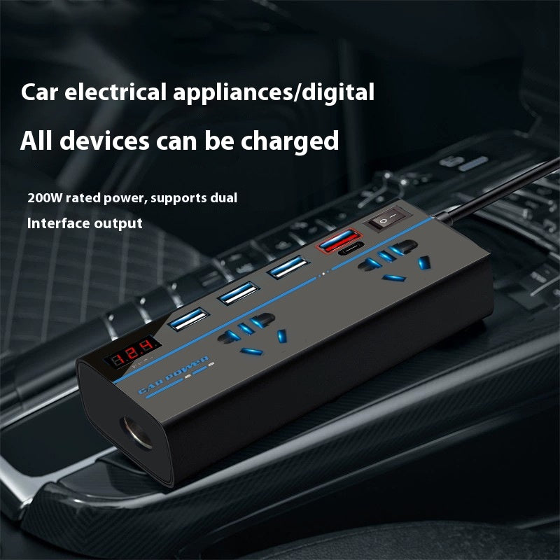 Car Inverter Charger 12v24v To 110 V220V Power Adapter Type-c Mobile Phone