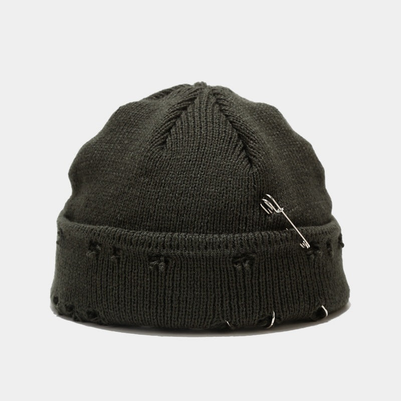 New Style Knit Hat With Hoop Pin Hole