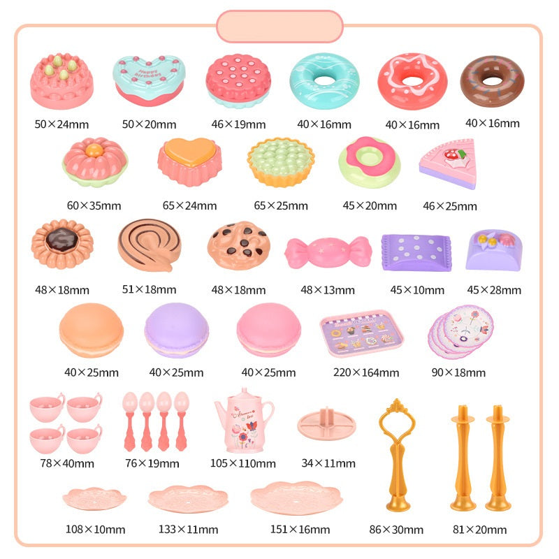 Girl Play House Simulation Food Dessert Cake Toy Gift Box Set