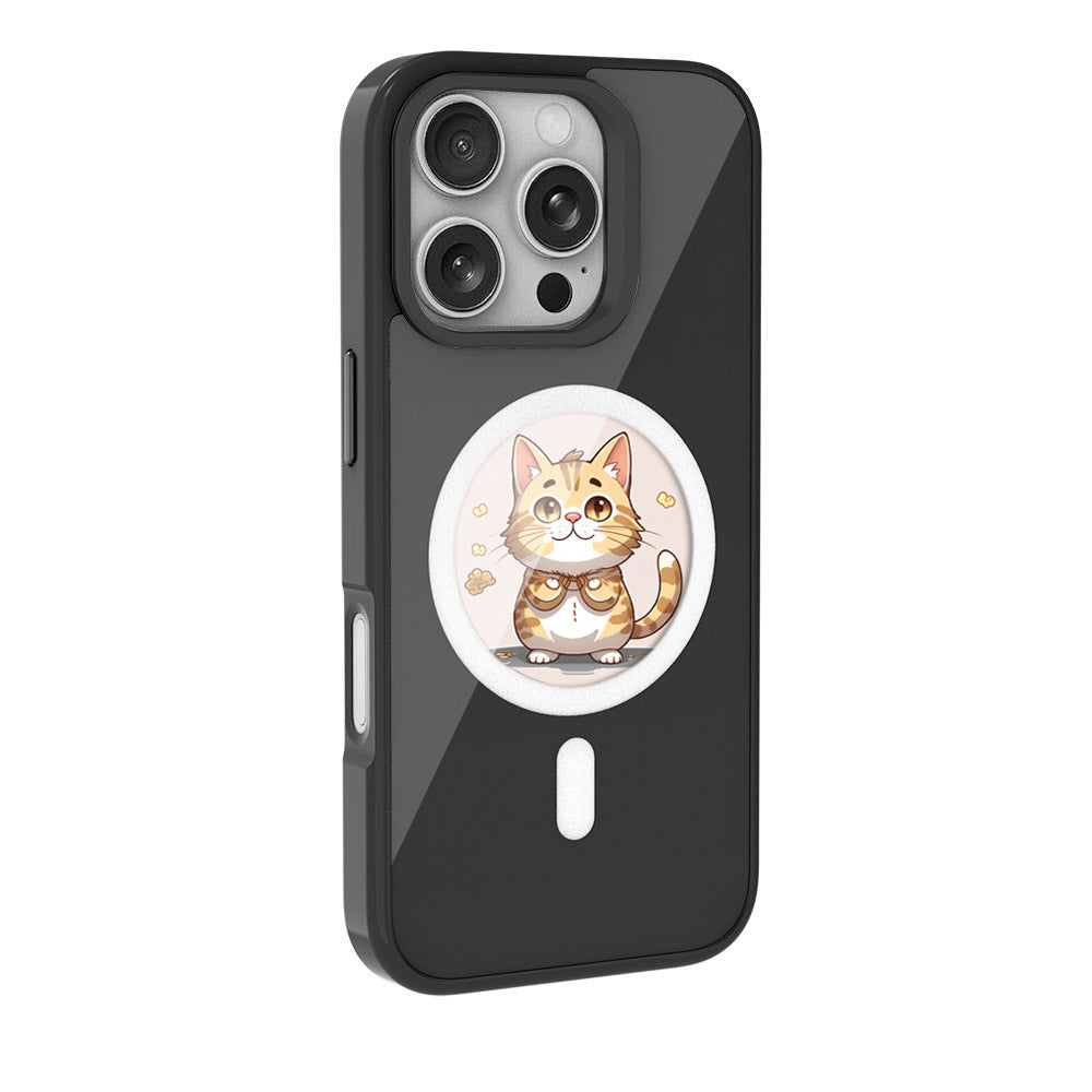 Round Magnetic HD Projection Screen Phone Case NFC Ink