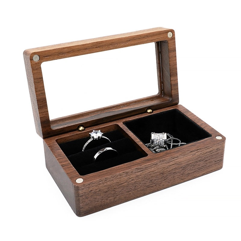 Wooden Jewelry Storage Box Exquisite High-end Gift Portable