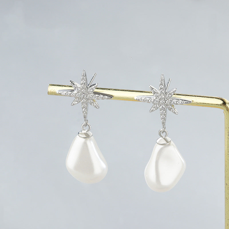 Sterling Silver Baroque Pearl Earrings For Women