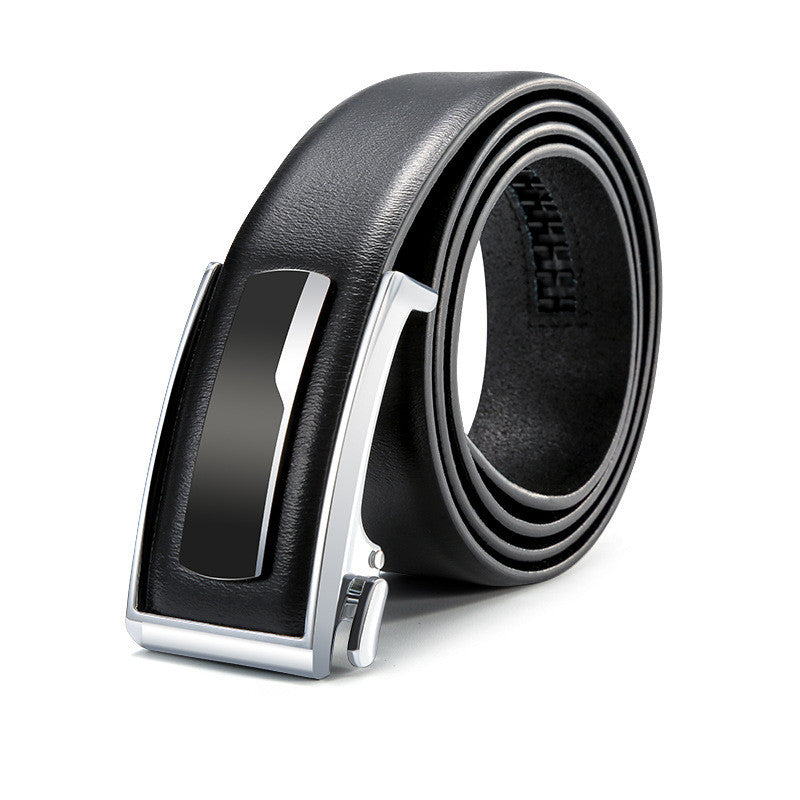 Top Layer Men's Genuine Leather Casual Automatic Buckle Belt