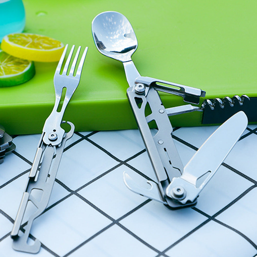 Outdoor Combination Tableware Stainless Steel Disassembly Knife And Fork Set