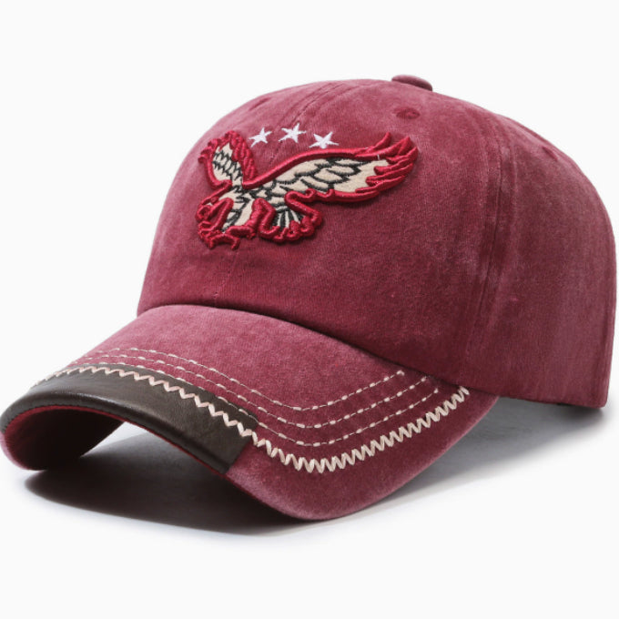 Vintage Washed Cowboy Baseball Cap Casual Embroidered Curvetail Cap