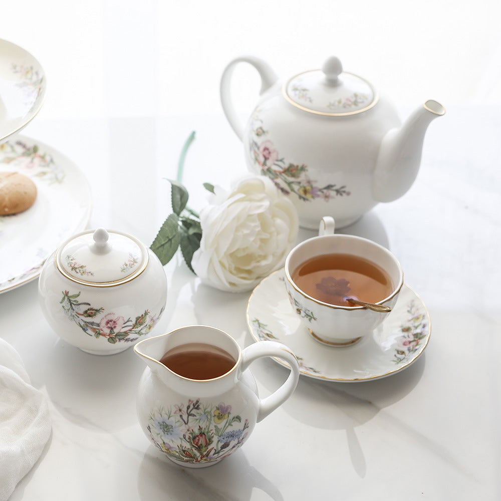 High-end British Afternoon   Set European-style Dessertdouble Fruit Platecoffee Cup Saucer Black Tea