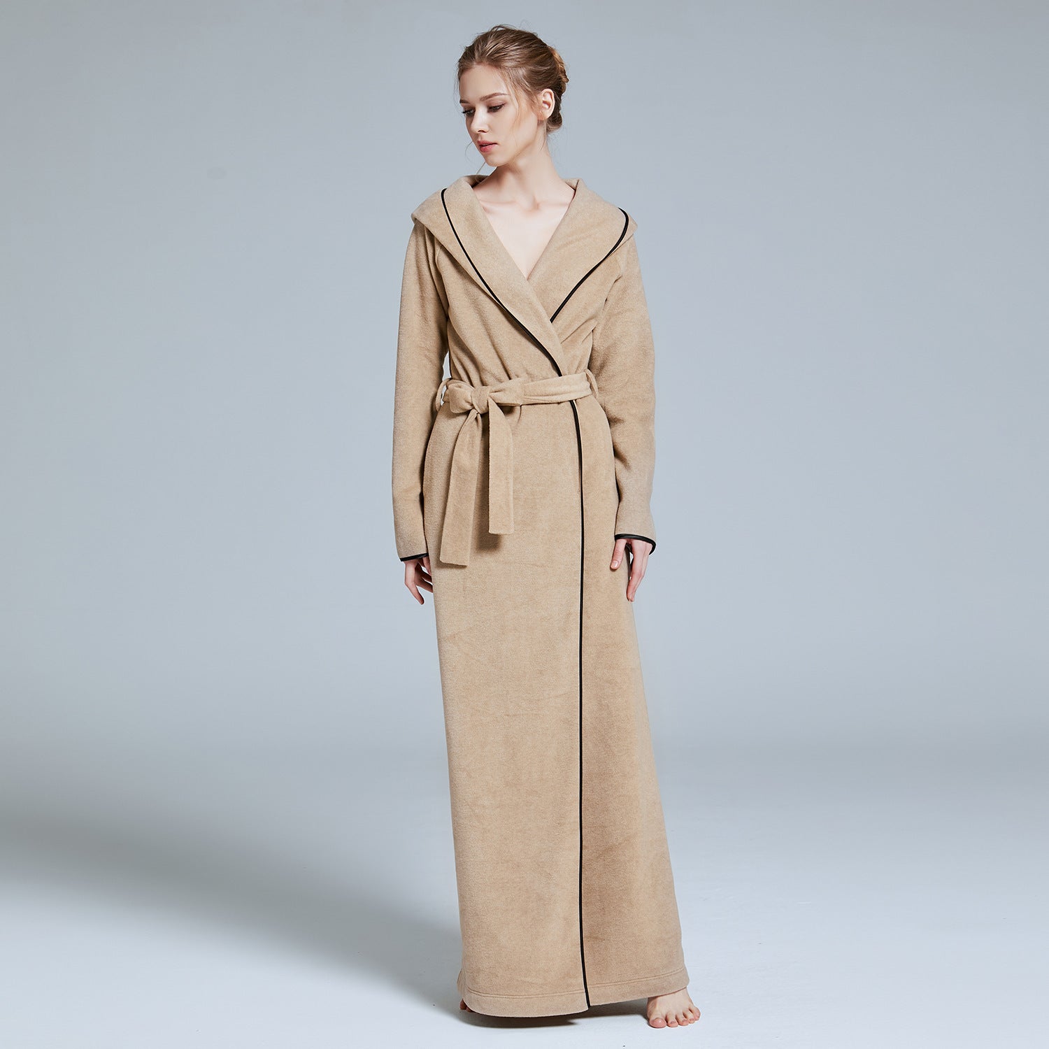 Men's And Women's Long Hooded Bathrobes Can Be Worn As Home Clothes