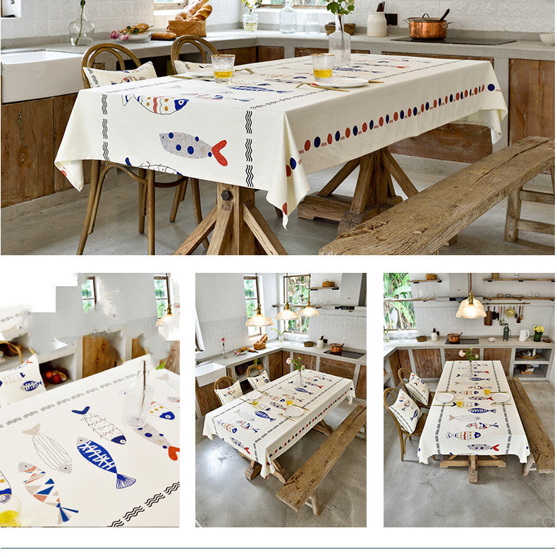 Coffee Table Rectangular Light Luxury High-end Fabric Tablecloth