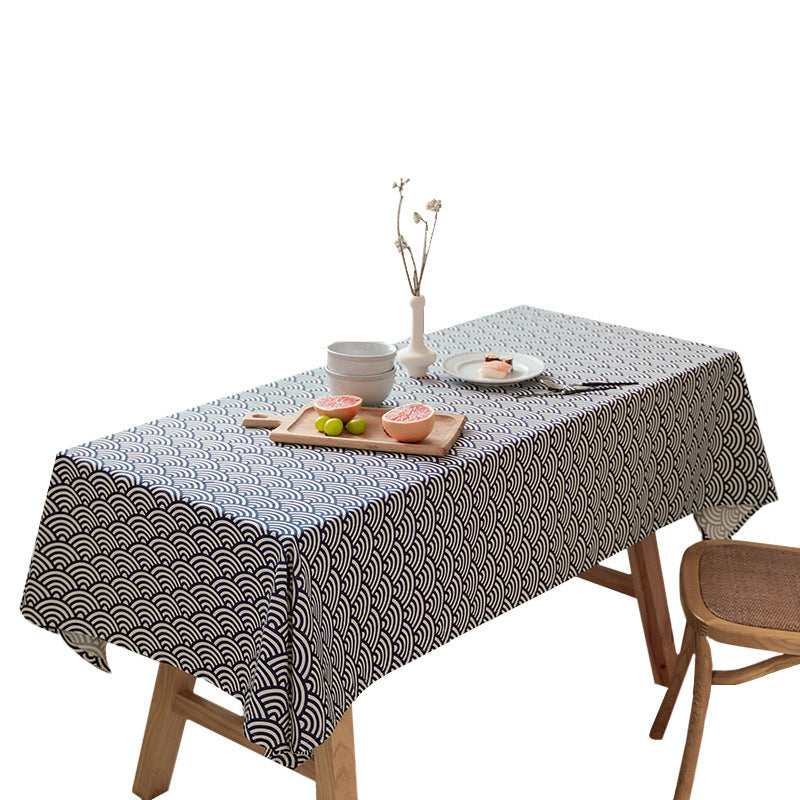 Crafts Cotton Linen Tablecloth Corrugated Household Coffee Table Tablecloth