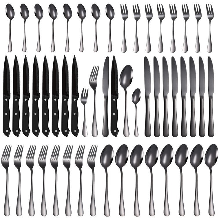 Stainless Steel Tableware 48 Pieces Suit Steak Knife Fork And Spoon