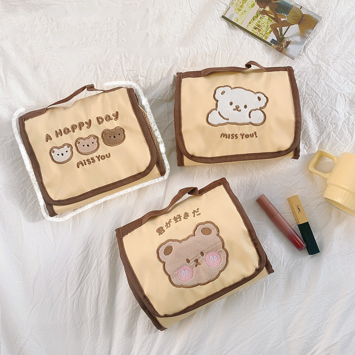 Portable Large Capacity Cute Folding Makeup Storage Bag