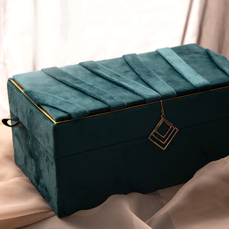 Boîte de rangement de bijoux Boîte de rangement en flanelle Boîte de rangement de bureau pour bijoux