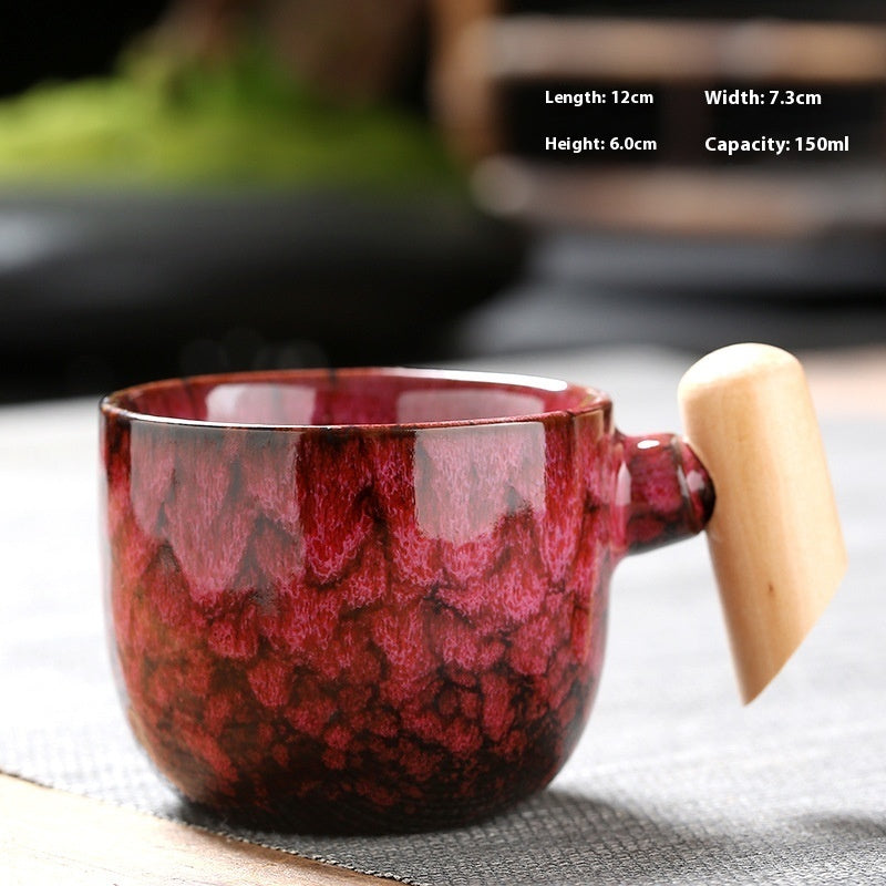 Wooden Handle Ceramic Cup Dahuaware Change Tea Cup Simple