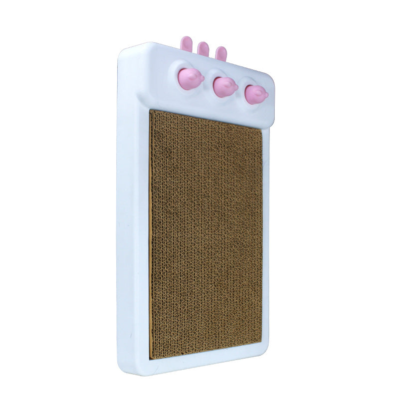 Jouet Distributeur de Croquettes Interactif pour Chats, Tapis Griffoir en Carton pour Chats d'Intérieur, Jouets d'Enrichissement pour Chats