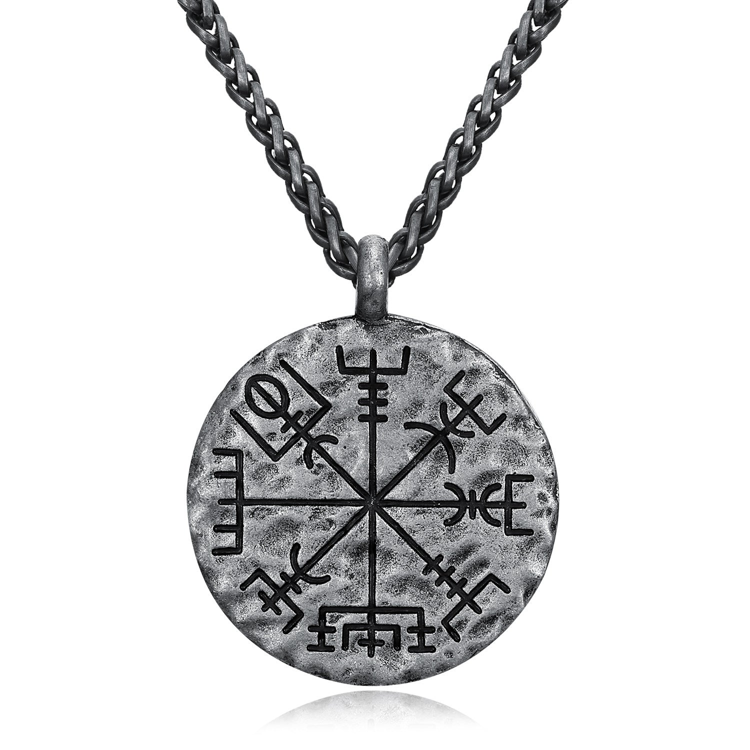 Vintage Circle Stainless Steel Pendant Necklace