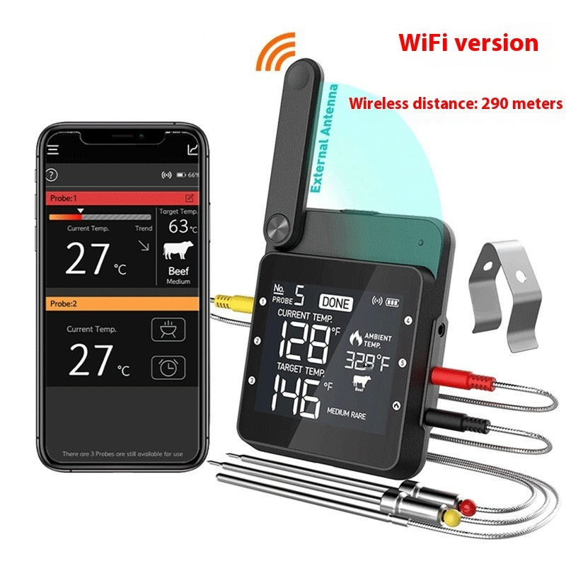 Smart Wireless Barbecue Thermometer Mobile Phone APP Remote