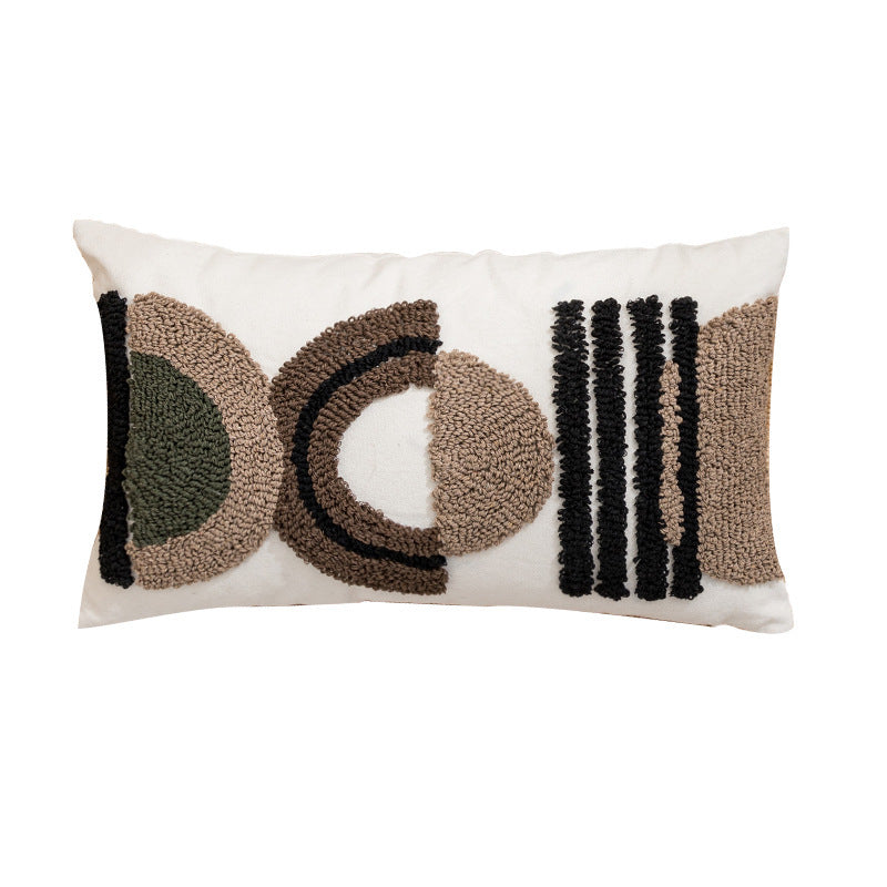 Cotton Canvas Loop Tufted Pillow
