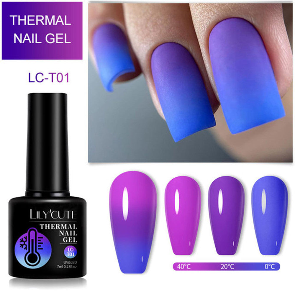 Color Changing Thermal Gel Nail Polish Winter Purpl