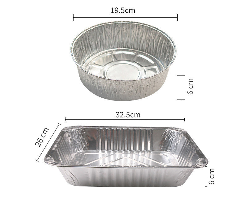 Bandeja de aluminio para hornear rectangular desechable para uso doméstico