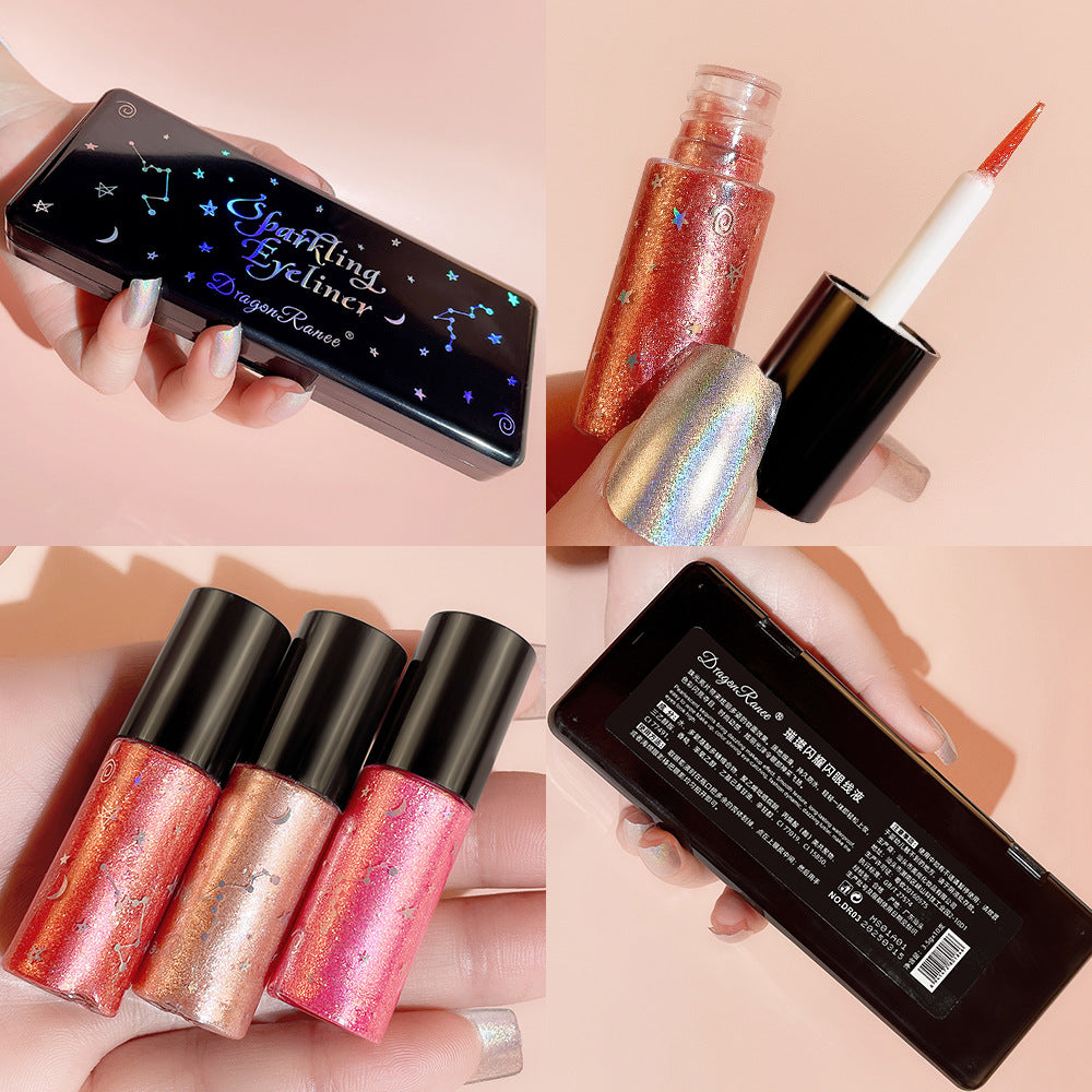 Makeup 10pcs Liquid Eyeliner Set Shiny Silkworm High Gloss