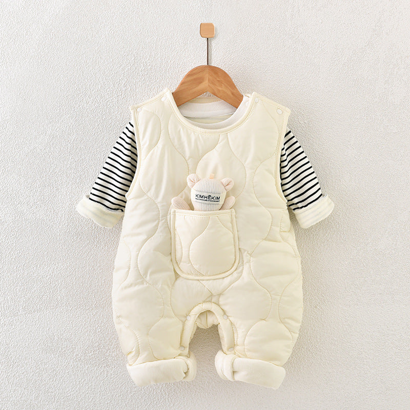 Newborn Cotton Coat Set Fleece-lined Thickened