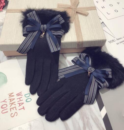 Cute Warm Touch Screen Thickened Warm Finger Gloves