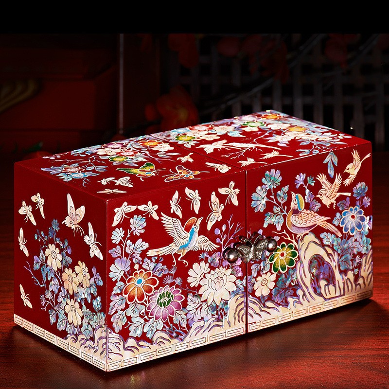 Mother-of-pearl Lacquer Wedding Gift Wooden Jewelry Box