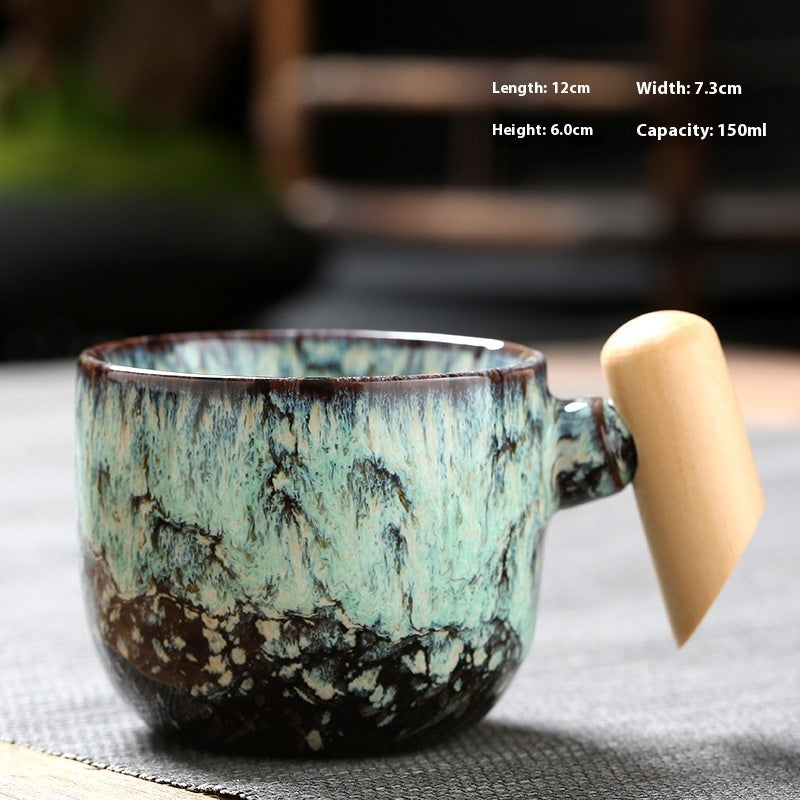Wooden Handle Ceramic Cup Dahuaware Change Tea Cup Simple