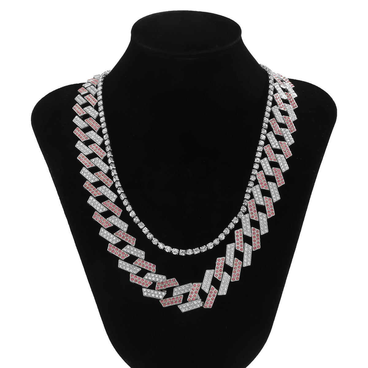 Cuban Chain Color Block Full Diamond