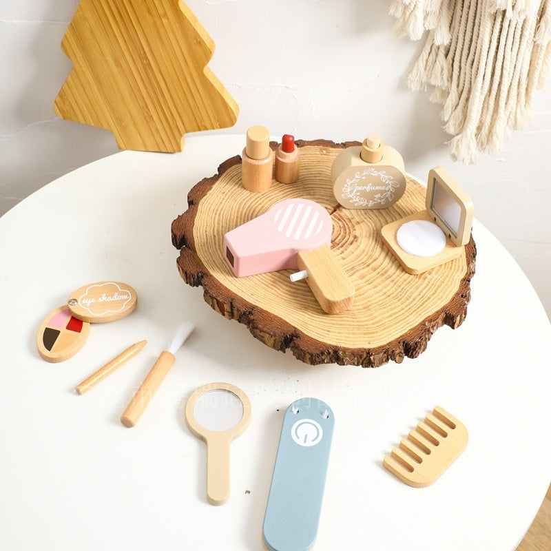 Children's Dressing Play House Fun Simulation Makeup Haircut Wooden Toys