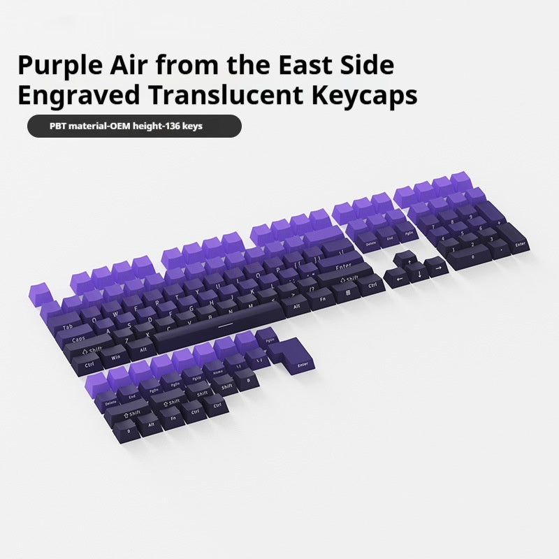 Blush Gradient Side Engraved Transparent Mechanical Keyboard