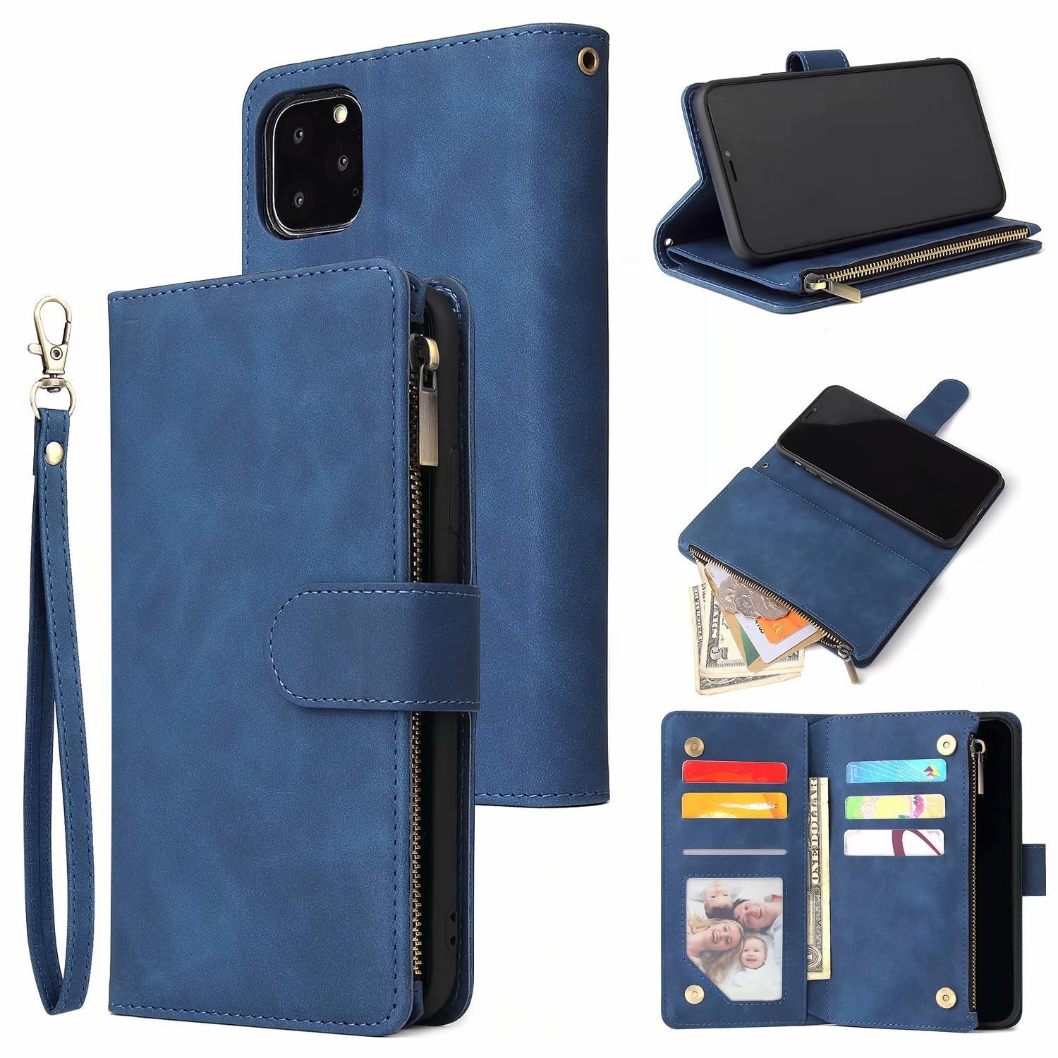 Multi-card Zipper Bag Protective Shell Wallet Phone Case