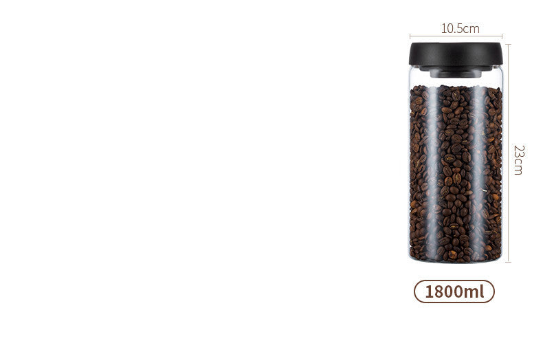 Vacuum Pumping Coffee Nut Glass Storage Jar