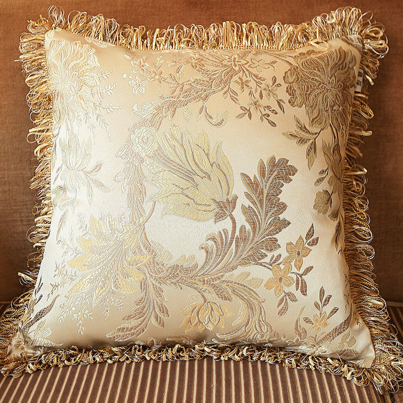 European Style Living Room Sofa Tassel Pillow Cover